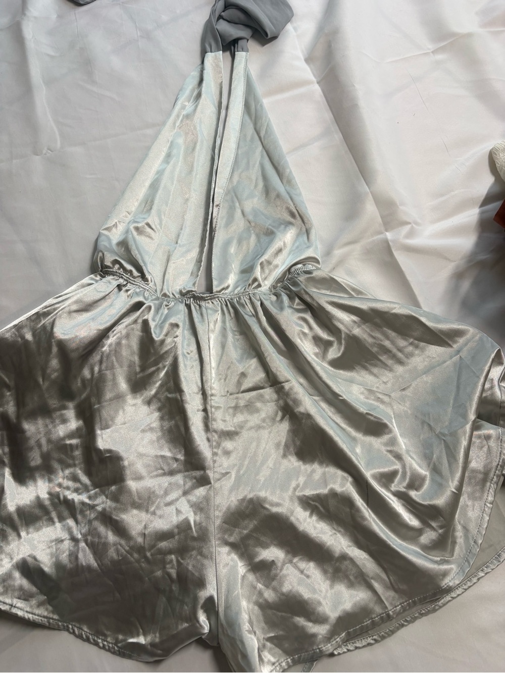 Lucy in the sky dress size s Satin Silver Halter Romper